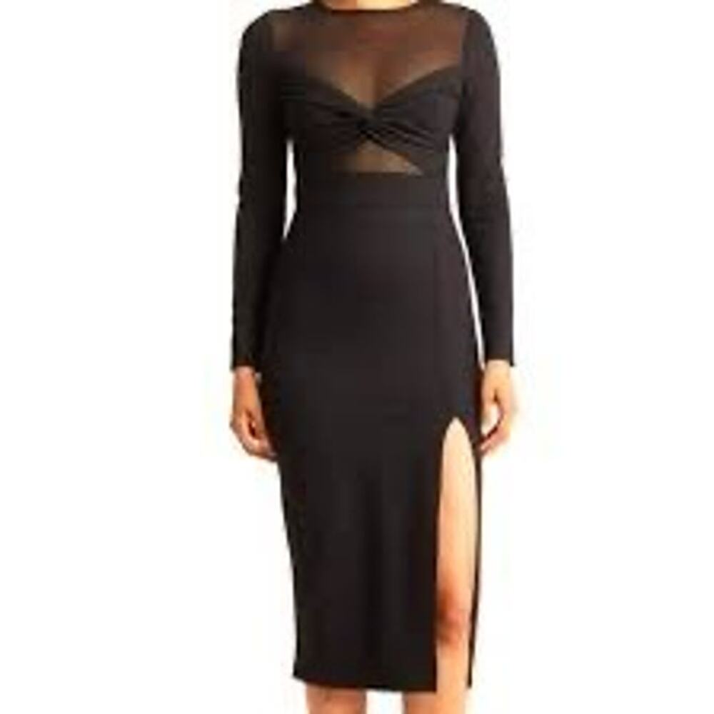 Love X Design Twist-Front Long-Sleeve Midi Dress Size L